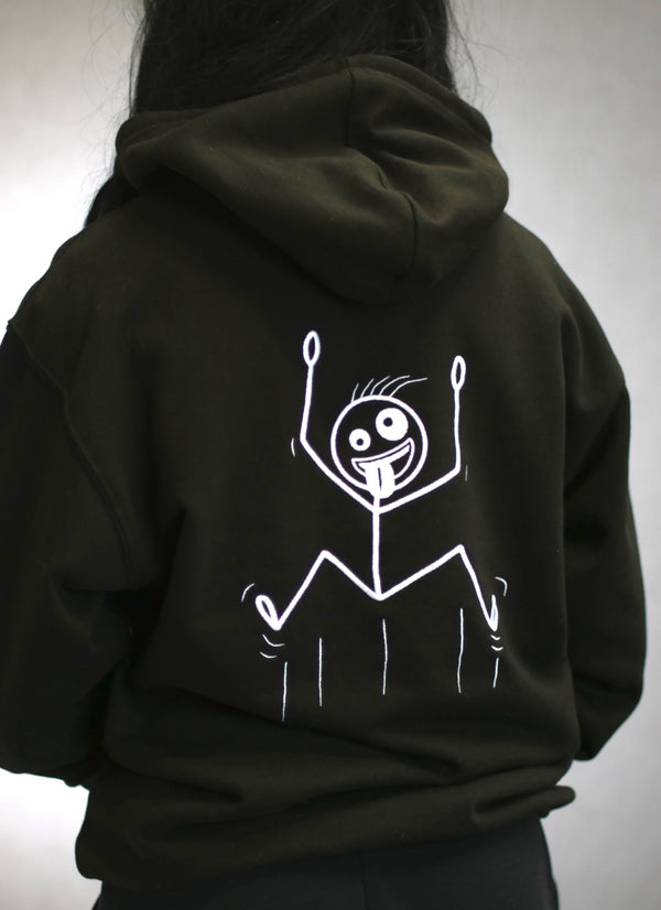 Mad for Coffee Black Hoodie with figure