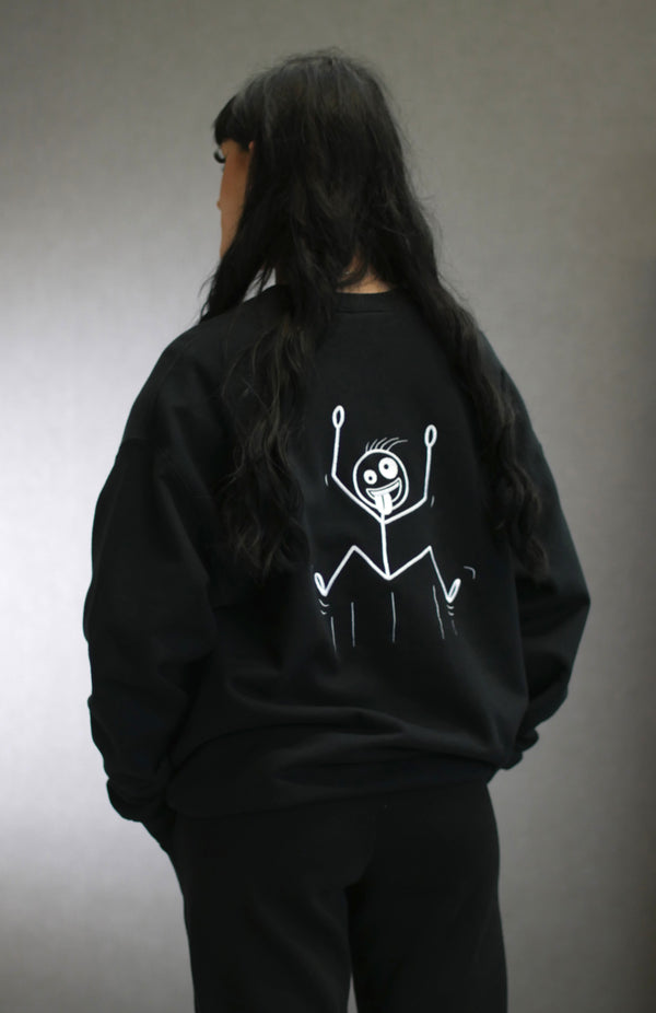 Mad for Coffee Black Sweatshirt with figure