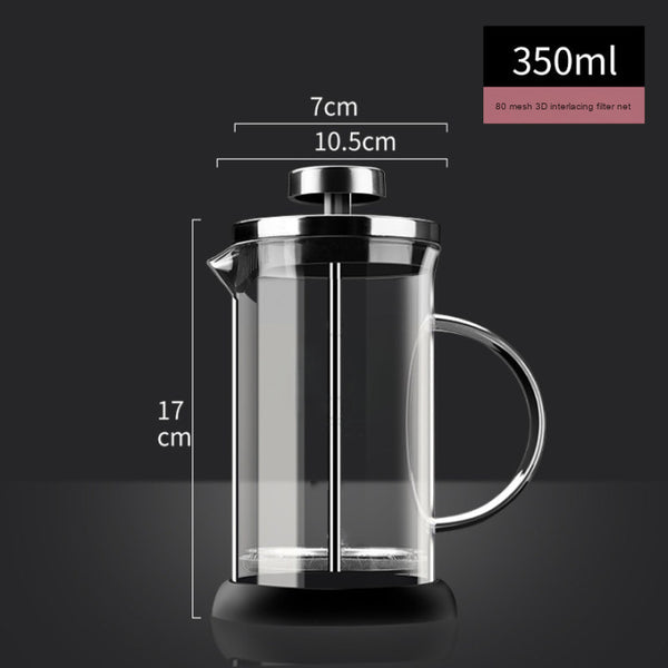 350ml Heat-Resistant Glass & Stainless Steel Cafetiere